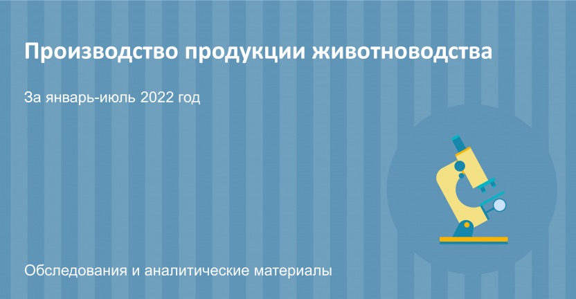 Производство продукции животноводства в январе-июле 2022 г.